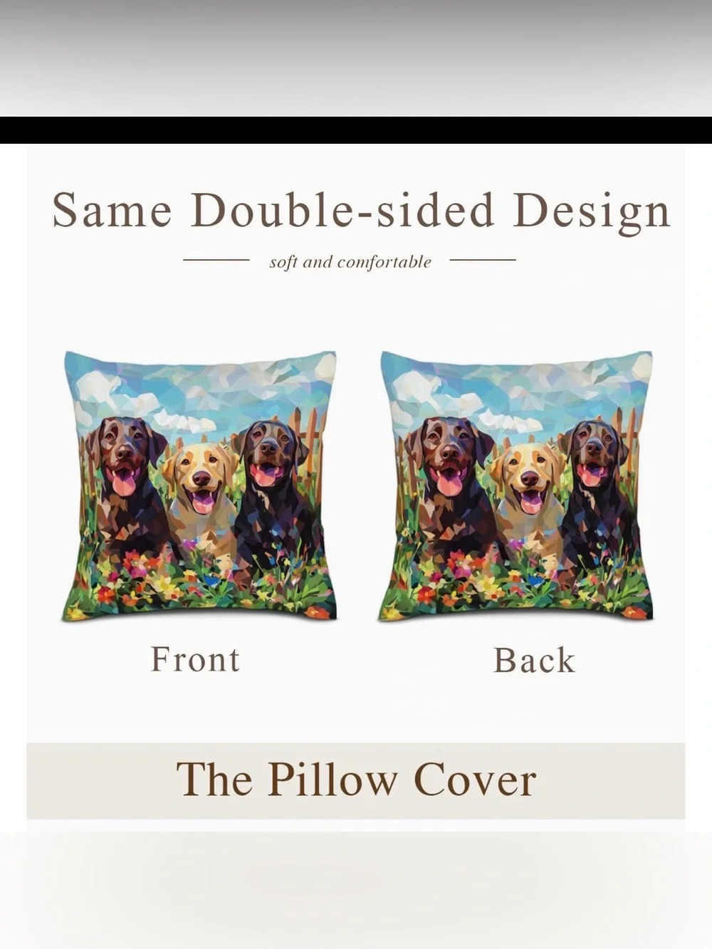Spring Labrador Retriever Pillow Covers Set of 2 Colorful NWOT